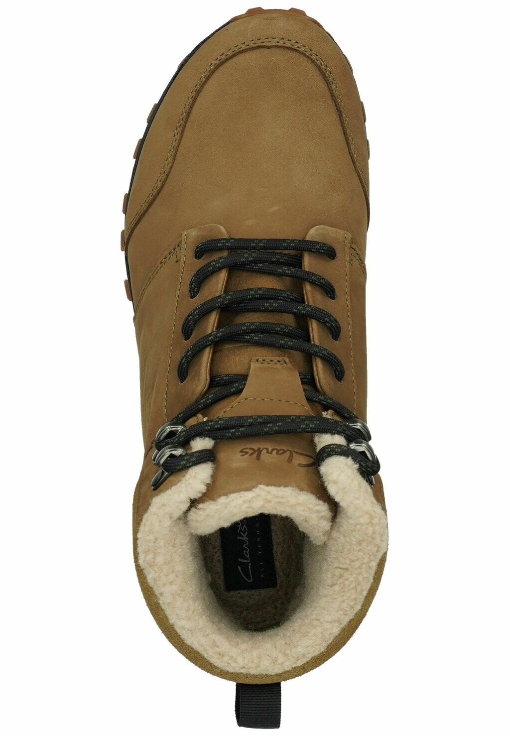 Ботильоны на шнуровке Clarks, тёмно-песочный со складчатой ​​строчкой — фото 3