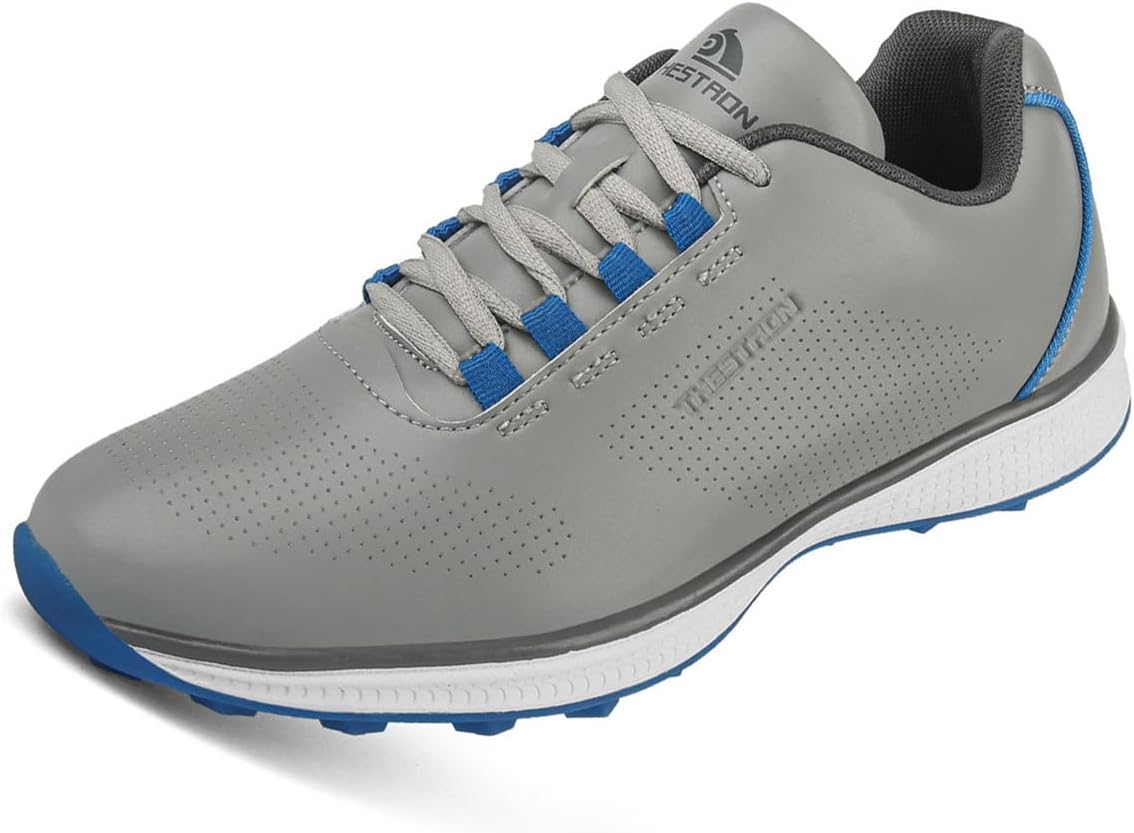 

Мужские водонепроницаемые гольф-кроссовки, легкие для ходьбы, спортивные кеды без шипов, повседневные фитнес-тренеры Omcam, серый