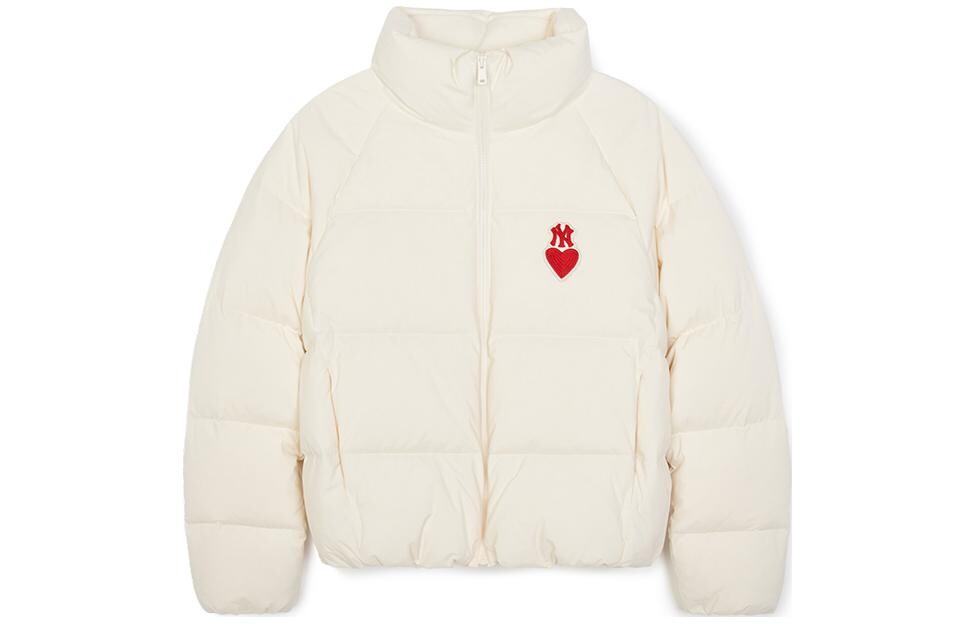 

Утепленная куртка-пуховик унисекс кремового цвета Mlb