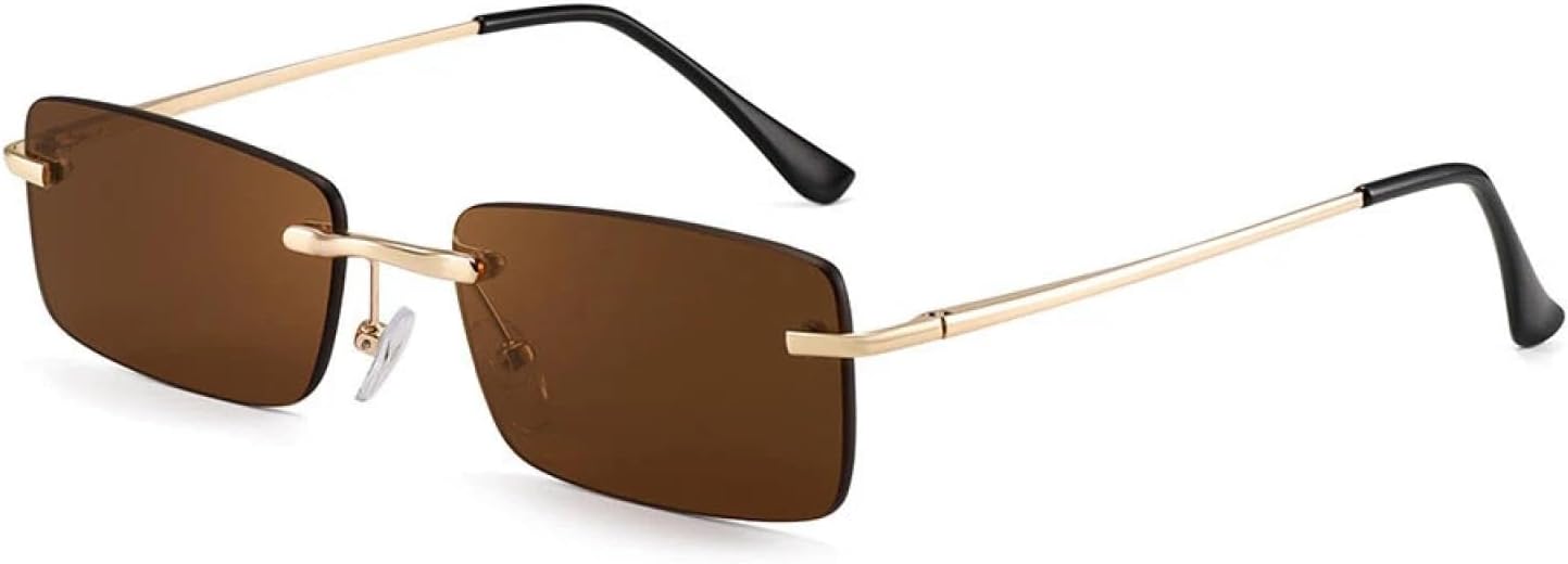 

Солнцезащитные очки с защитой от УФ-излучения UV400 | Женские и мужские, без оправы, черные | Линзы ярких цветов для занятий спортом на открытом воздухе и вождения DSVIGF, Brown