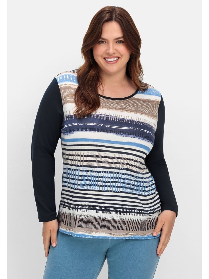 

Футболка sheego Langarmshirt, цвет marine gestreift