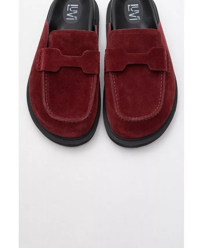 Женские кожаные клоги Laven из замши Forever & Always Shoes, красный — фото 2