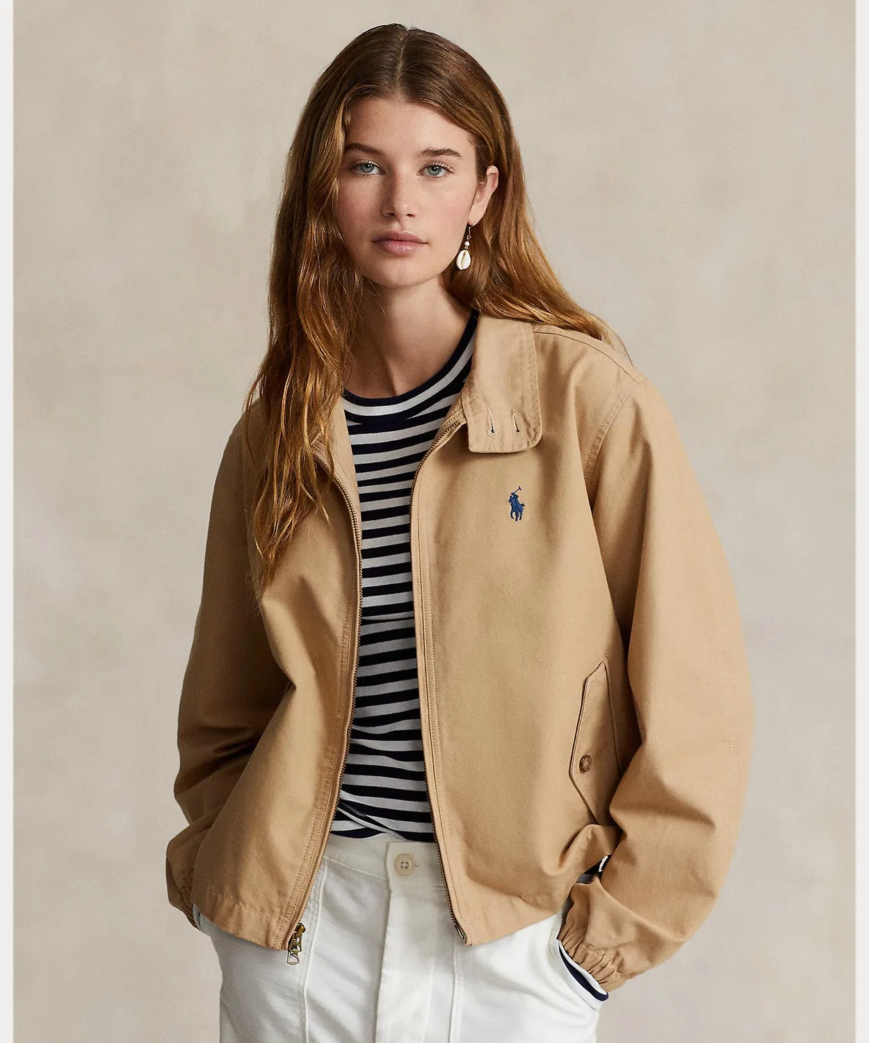 Жакет из хлопкового канваса, прямой крой, Polo Ralph Lauren, коричневый