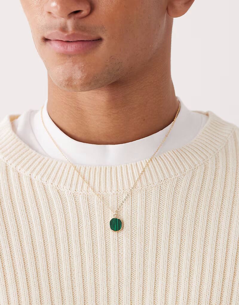 

Ожерелье с подвеской из зеленого камня в золоте Faded Future