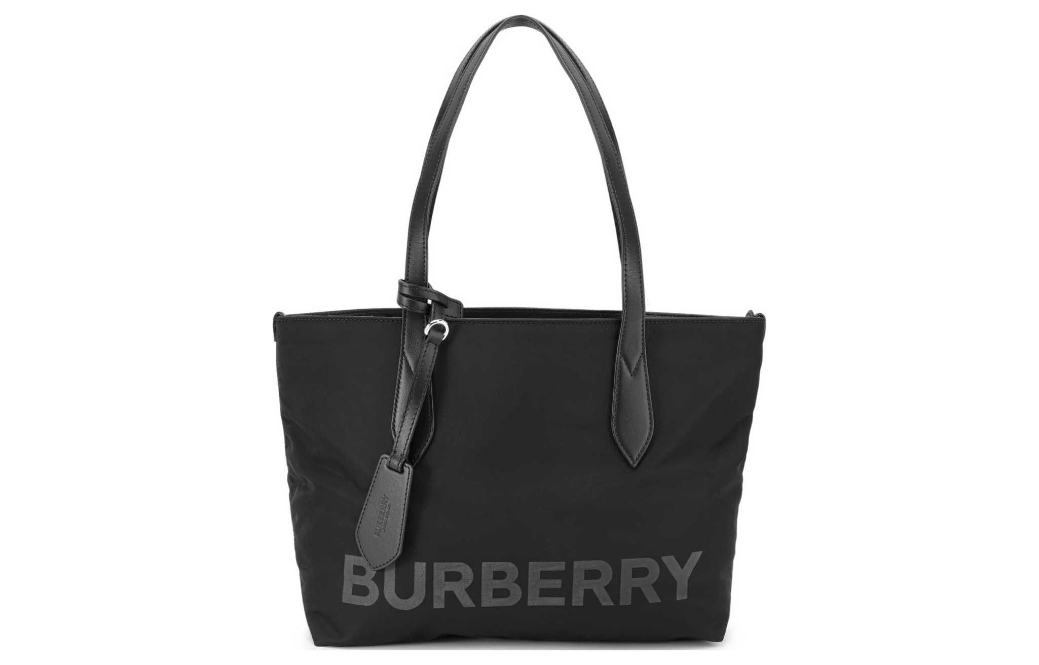 Женская сумка-шоппер Burberry из телячьей кожи, черная — фото 2