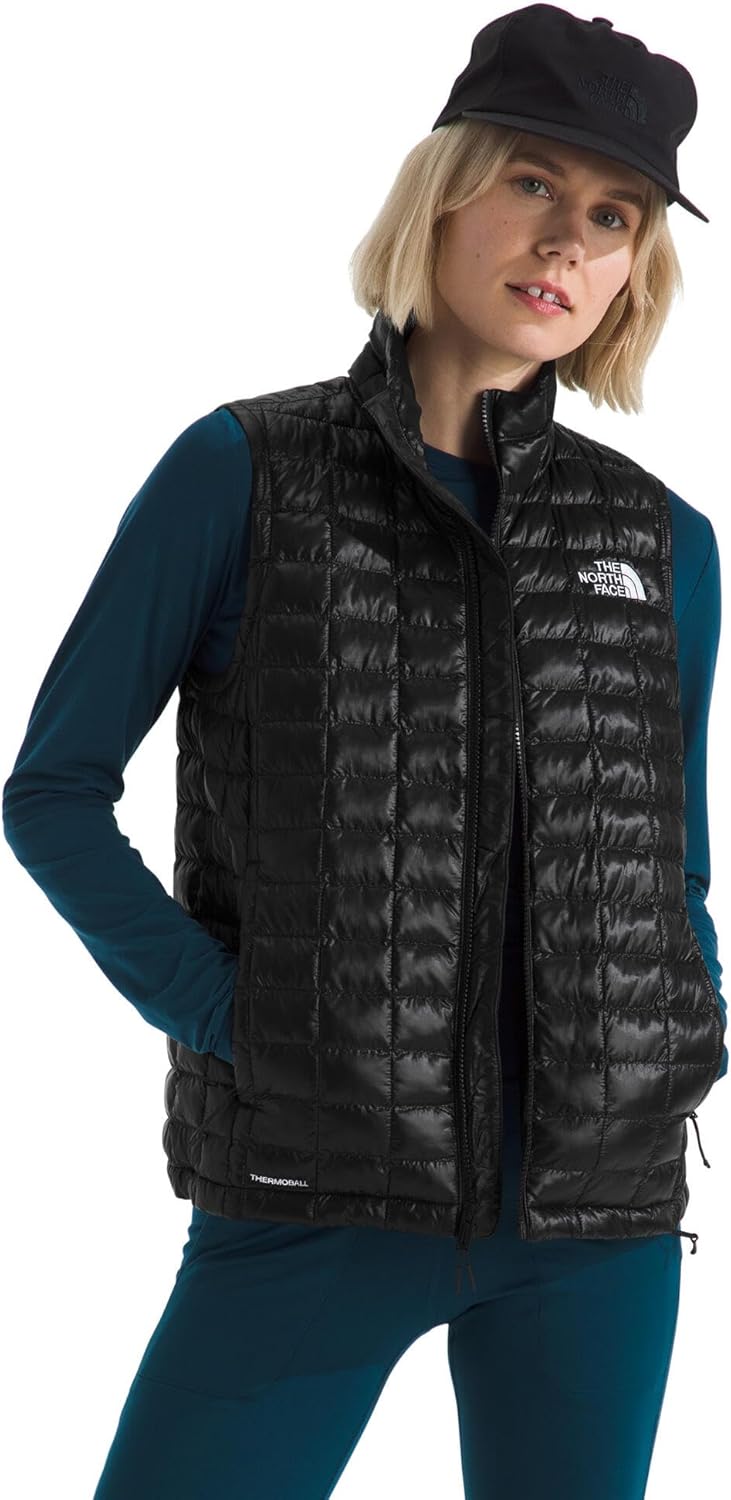 

THE NORTH FACE Женская жилетка Thermoball Легкая утепленная жилетка на молнии с синтетическим утеплителем, ветрозащитная и влагоотталкивающая, Tnf Black