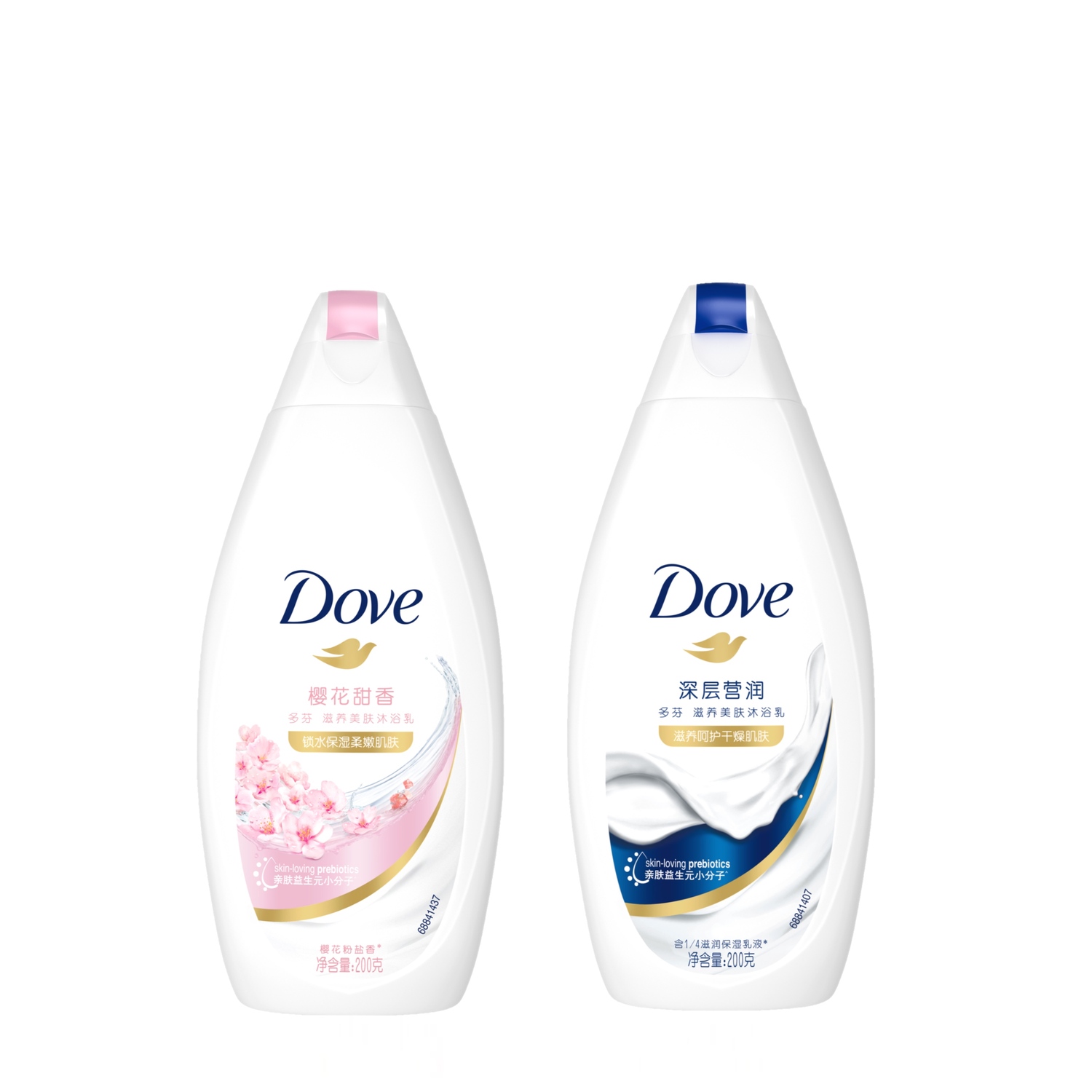 Набор гелей для душа Dove: глубокое увлажнение + цветущая вишня, 730 г х 2 — фото 4