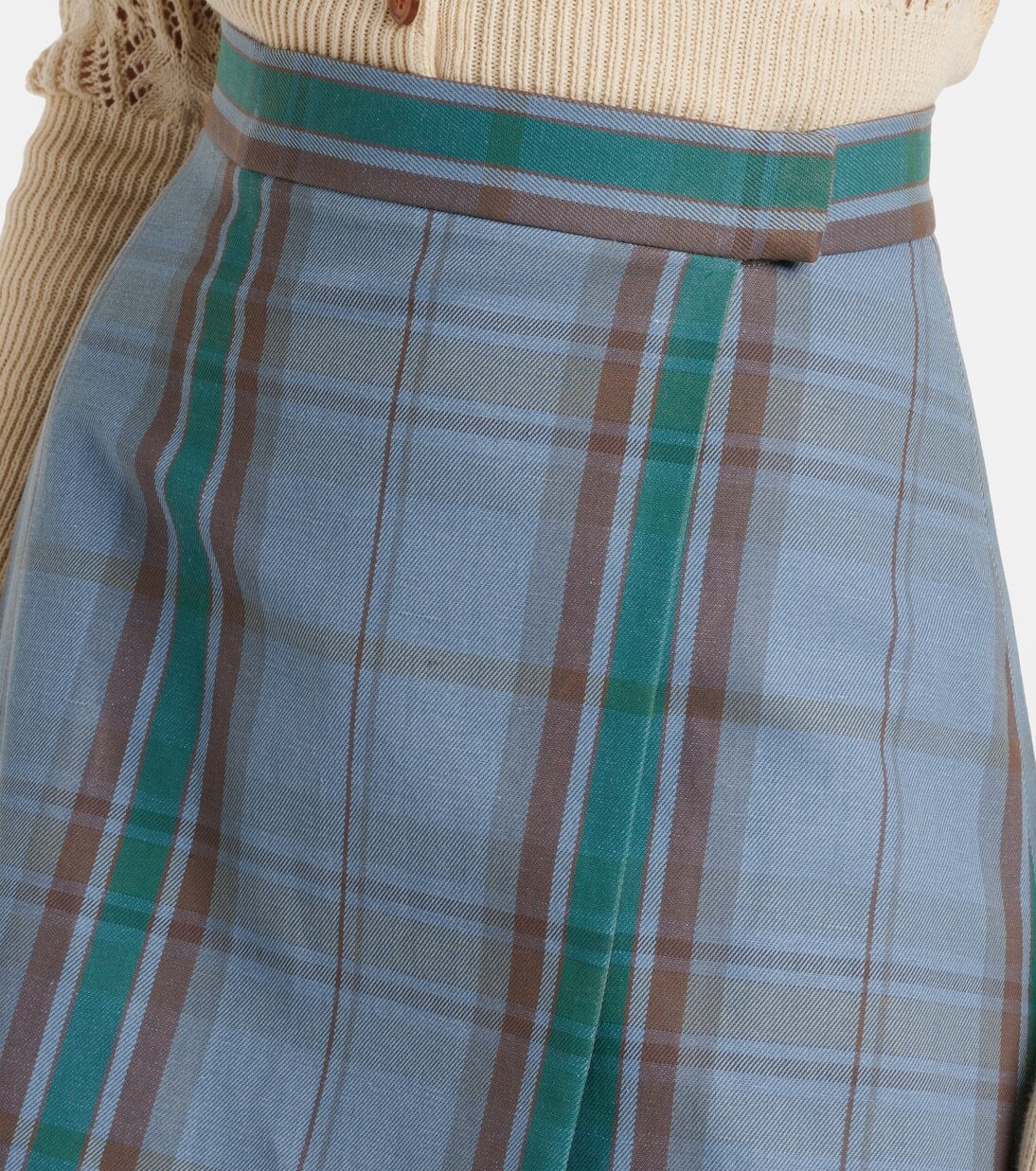 Мини-юбка из хлопка и льна в клетку Cut Off Vivienne Westwood, разноцветный — фото 4