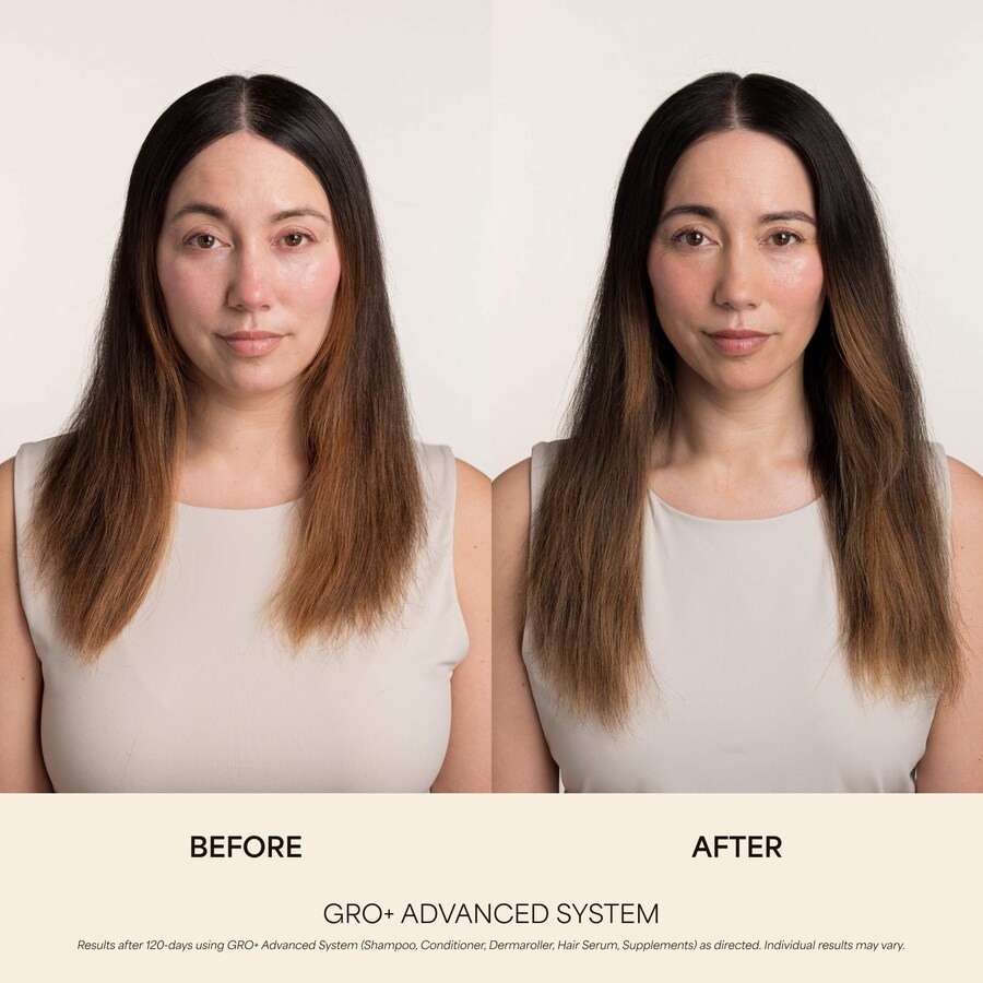 Набор шампуня и кондиционера GRO+ Advanced Balancing предназначен для борьбы с выраженными признаками истончения волос. Vegamour — фото 2