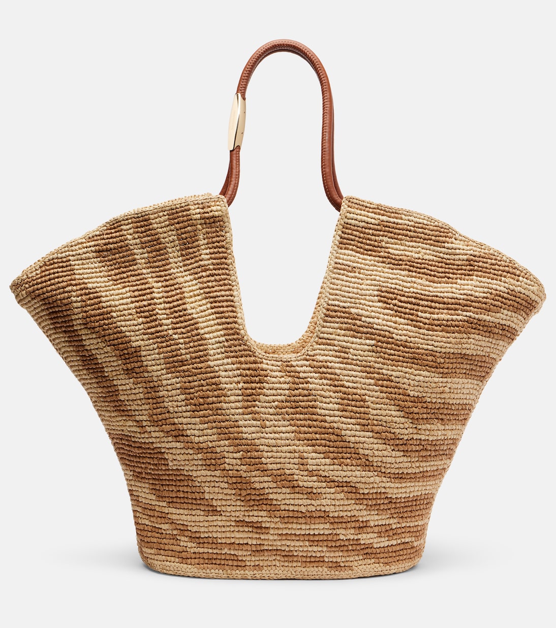 

Goldentime Большая сумка-тоут из рафии Zimmermann, Tan Zebra
