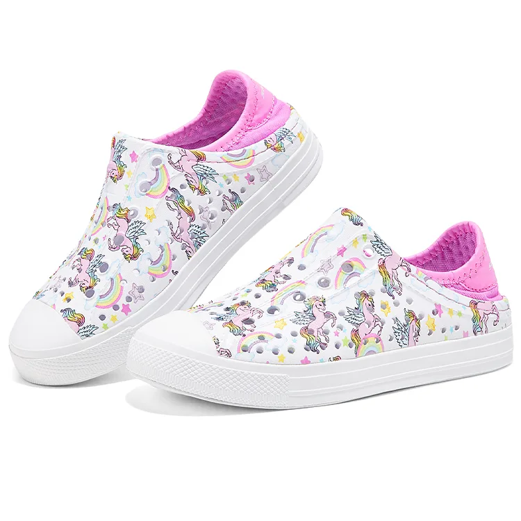 Skechers Kids Синтетическая кожаная сандалия Low top с противоскользящей, износостойкой, дышащей и быстросохнущей подошвой — фото 3