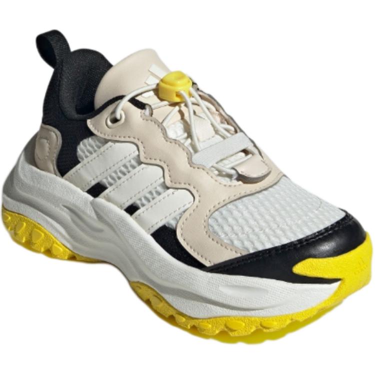 Adidas Maxxwavy нескользящие и дышащие низкие детские повседневные кроссовки light ivory/black/yellow/white kids' — фото 4