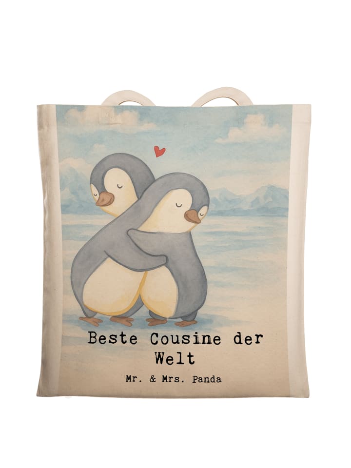 

Mr. & Mrs. Panda Сумка из джута с изображением пингвина и надписью «Лучший кузен в мире»... белого цвета