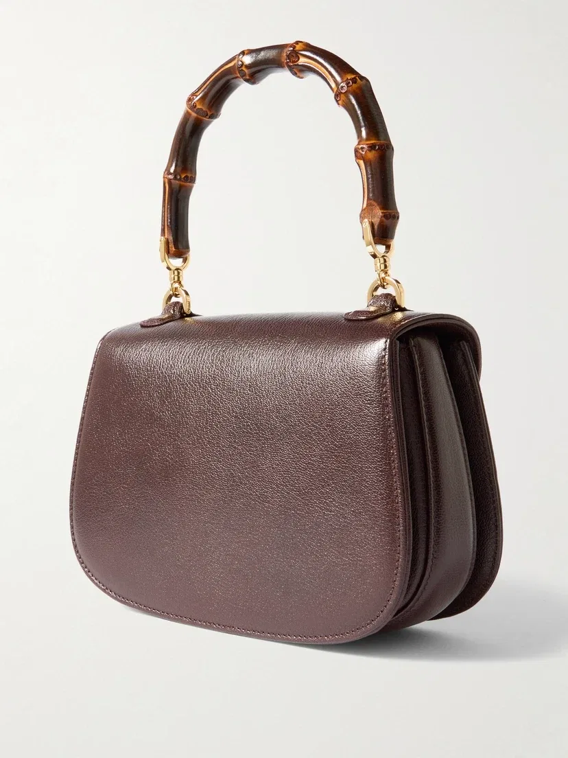 Малая сумка тоут GUCCI Bamboo 1947 из текстурированной кожи, коричневый — фото 3