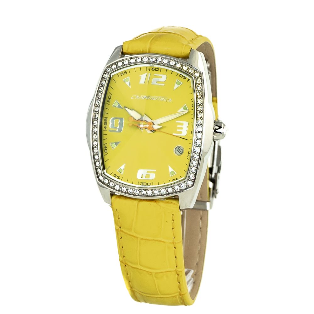 

Желтые кожаные часы Chronotech, желтый