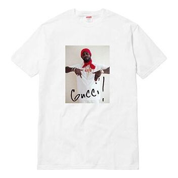 

Футболка fw16 gucci mane tee white character printing short sleeve Supreme, белый