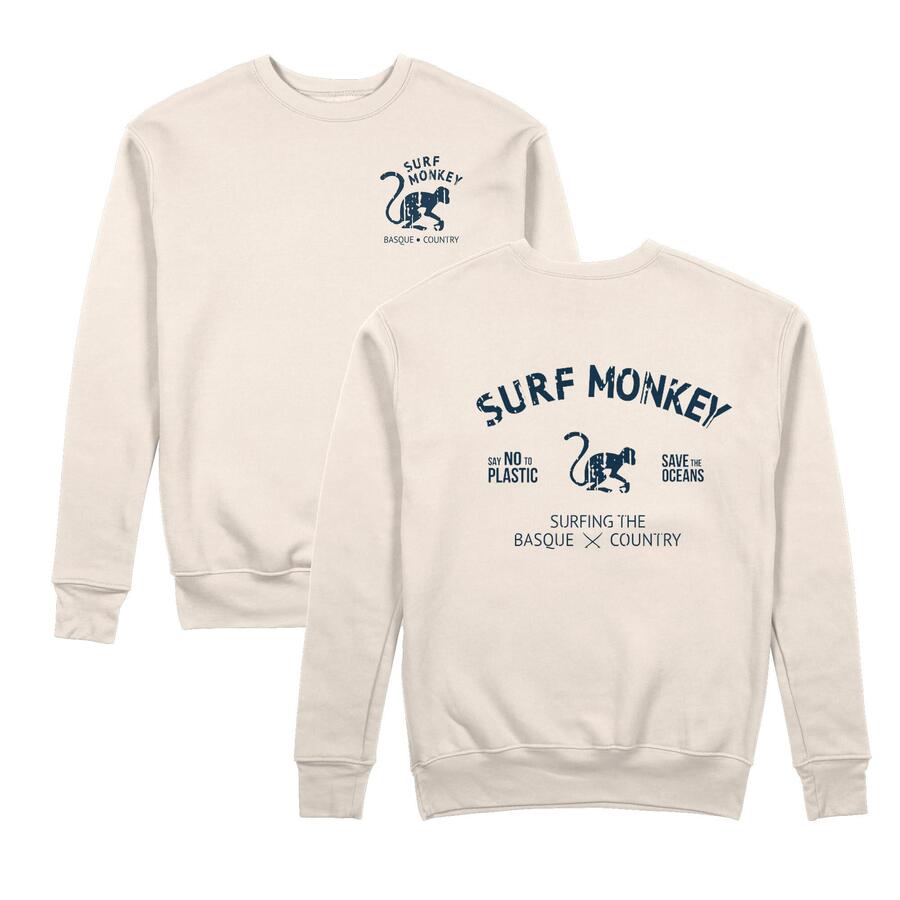 

SURF MONKEY Толстовка Save the Ocean с круглым вырезом (Off-White)