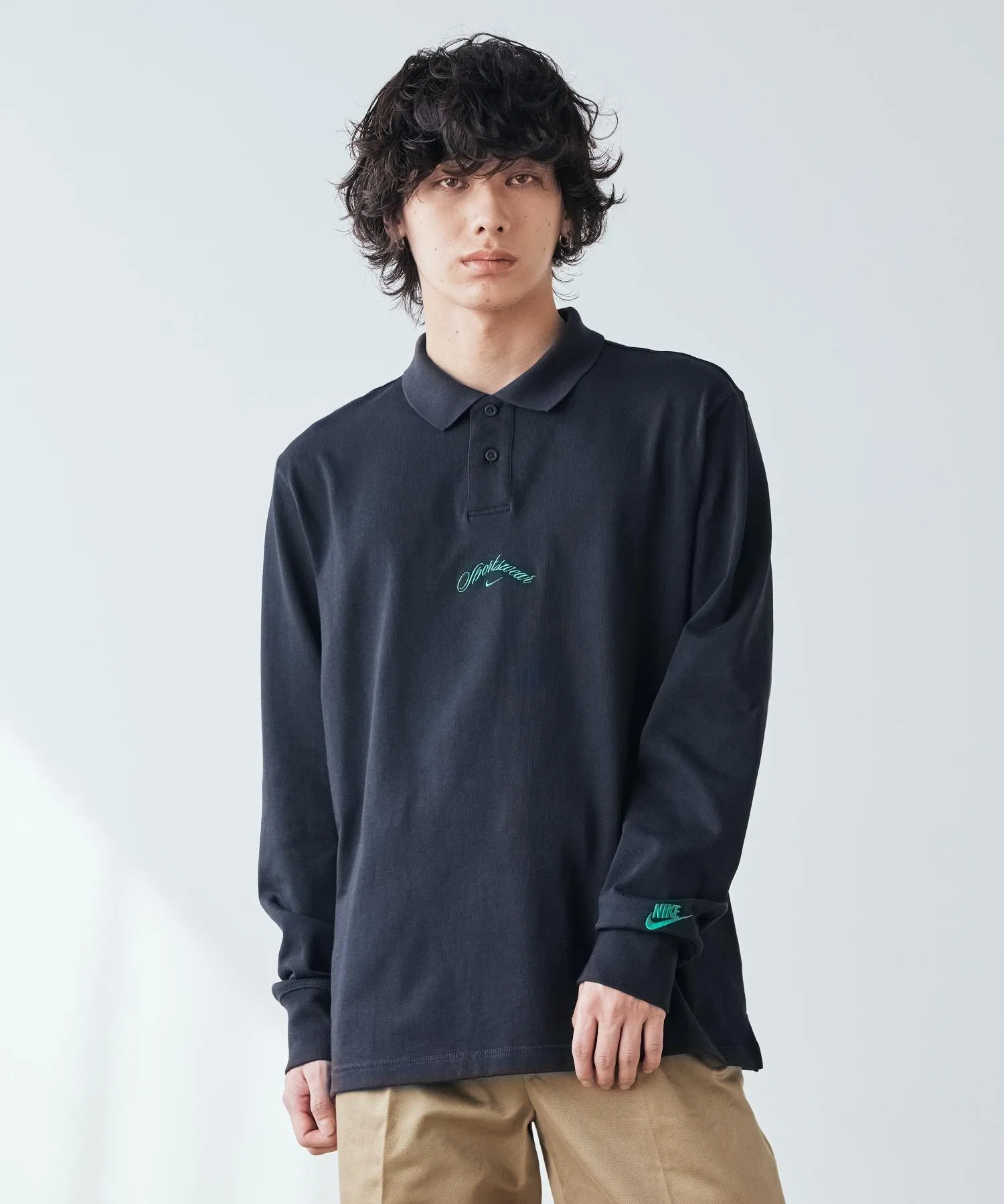 Мужская поло с длинными рукавами Nike Sportswear Club IF0771-010, черная