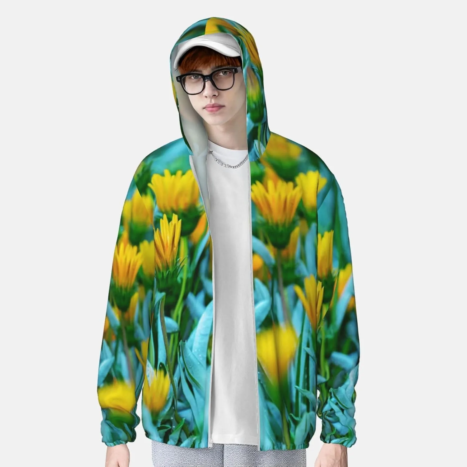 Толстовка с защитой от солнца Flower Blossom, с длинным рукавом, легкая, спортивная, на молнии — фото 2