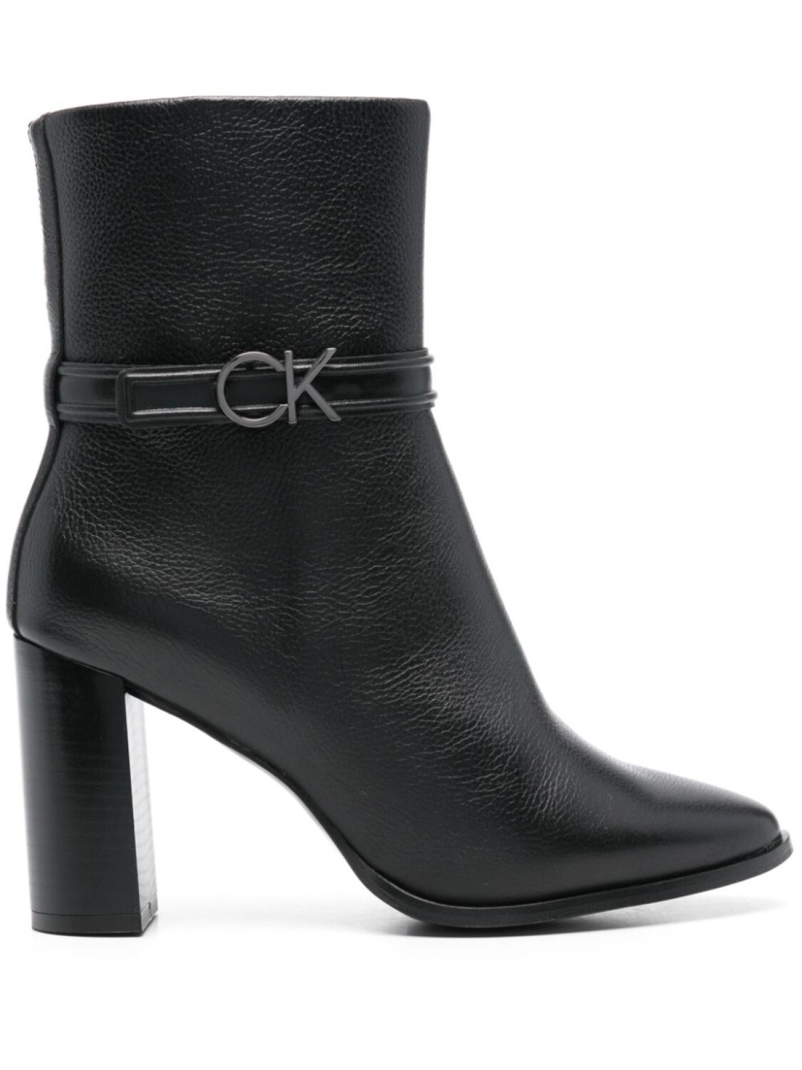 Кожаные сапоги Calvin Klein 80 мм, черный
