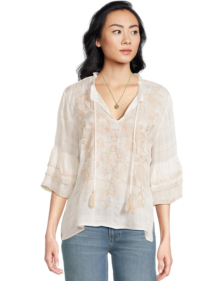 

Блуза Johnny Was Ruffle Sleeve Blouse, цвет Zion Plaid