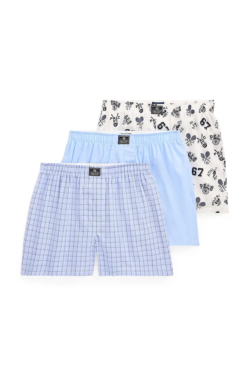 

3 пары хлопковых боксеров Polo Ralph Lauren, синий
