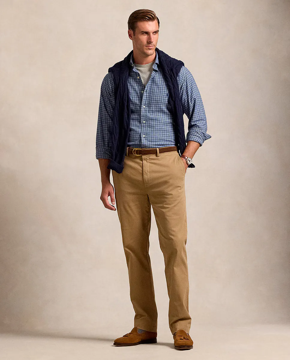 

Мужские чиносы прямого кроя из хлопка, большие размеры Polo Ralph Lauren, бежевый