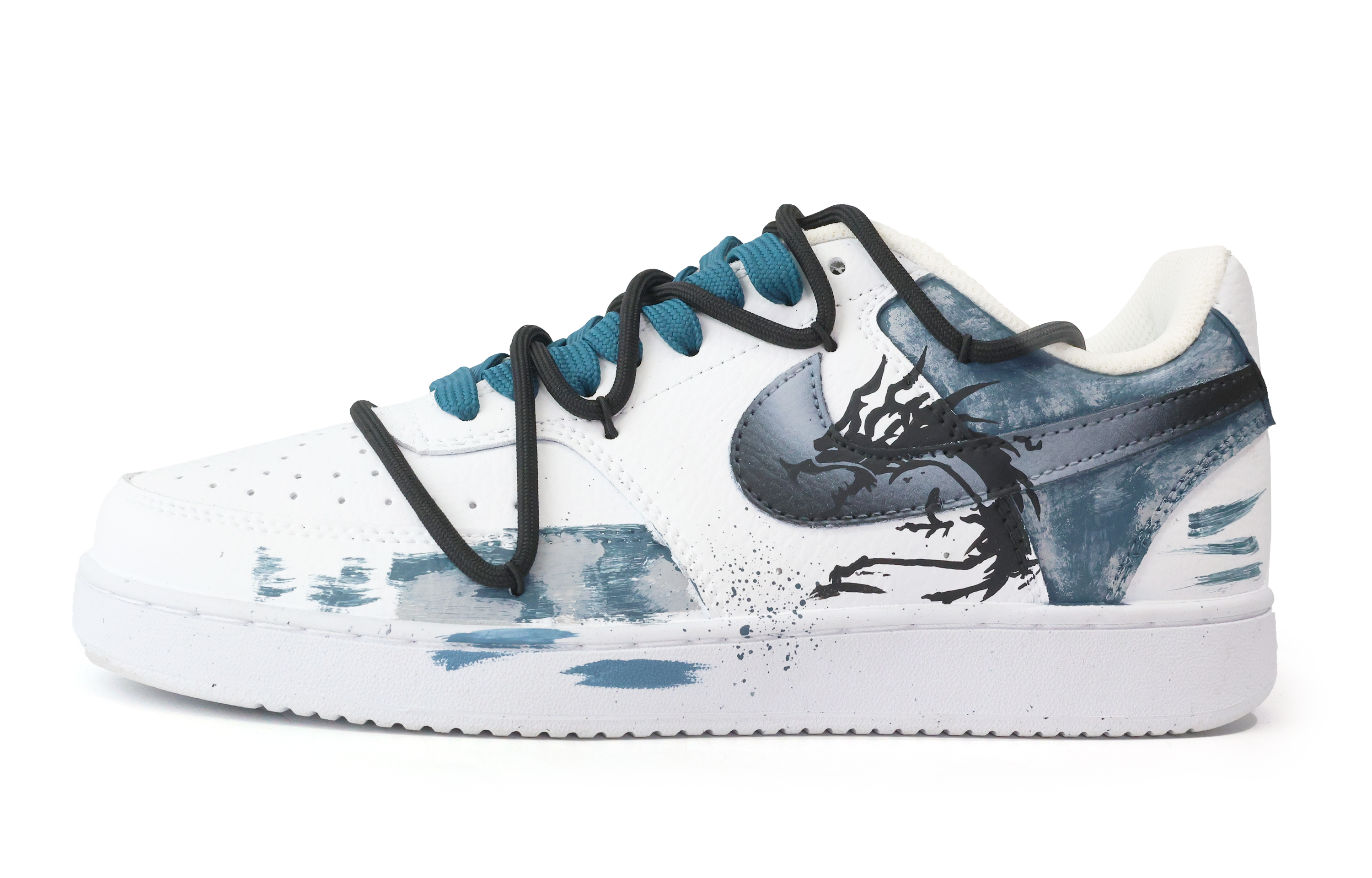 

Nike Кроссовки Court Vision 1 Mayfly Dragon Walk Double Shoelace Low Top для скейтбординга, мужские, темно-синие