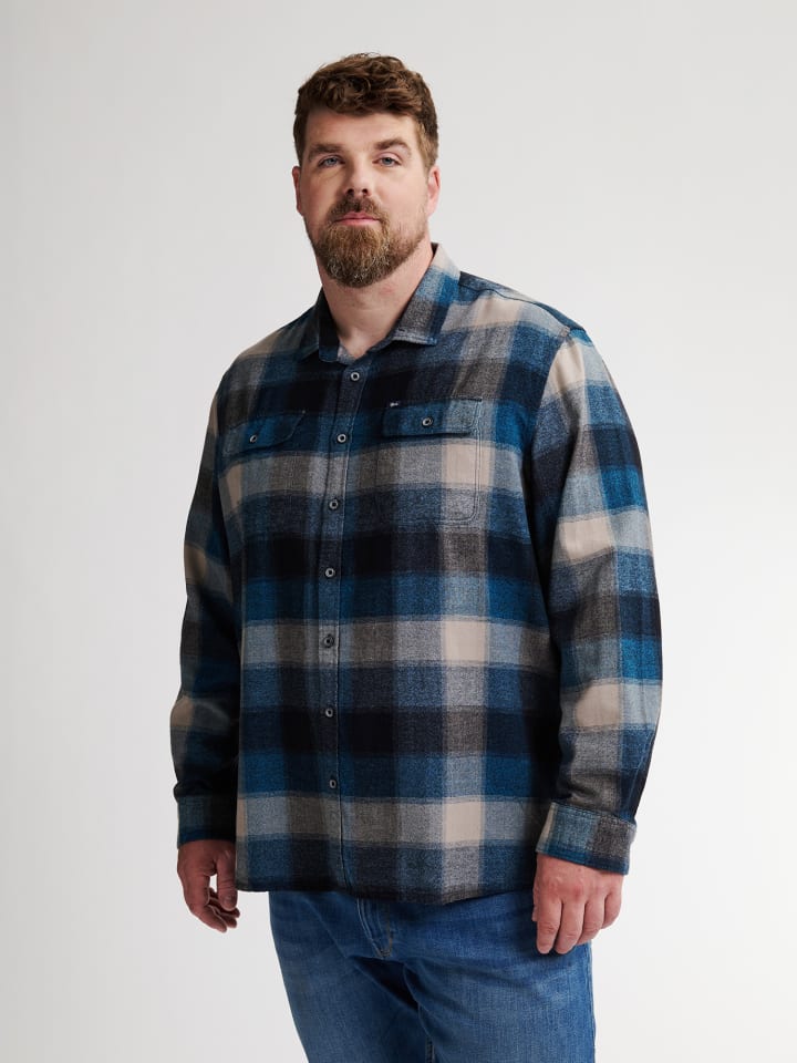 

Клетчатая рубашка больших размеров Billings синего цвета Petrol Industries