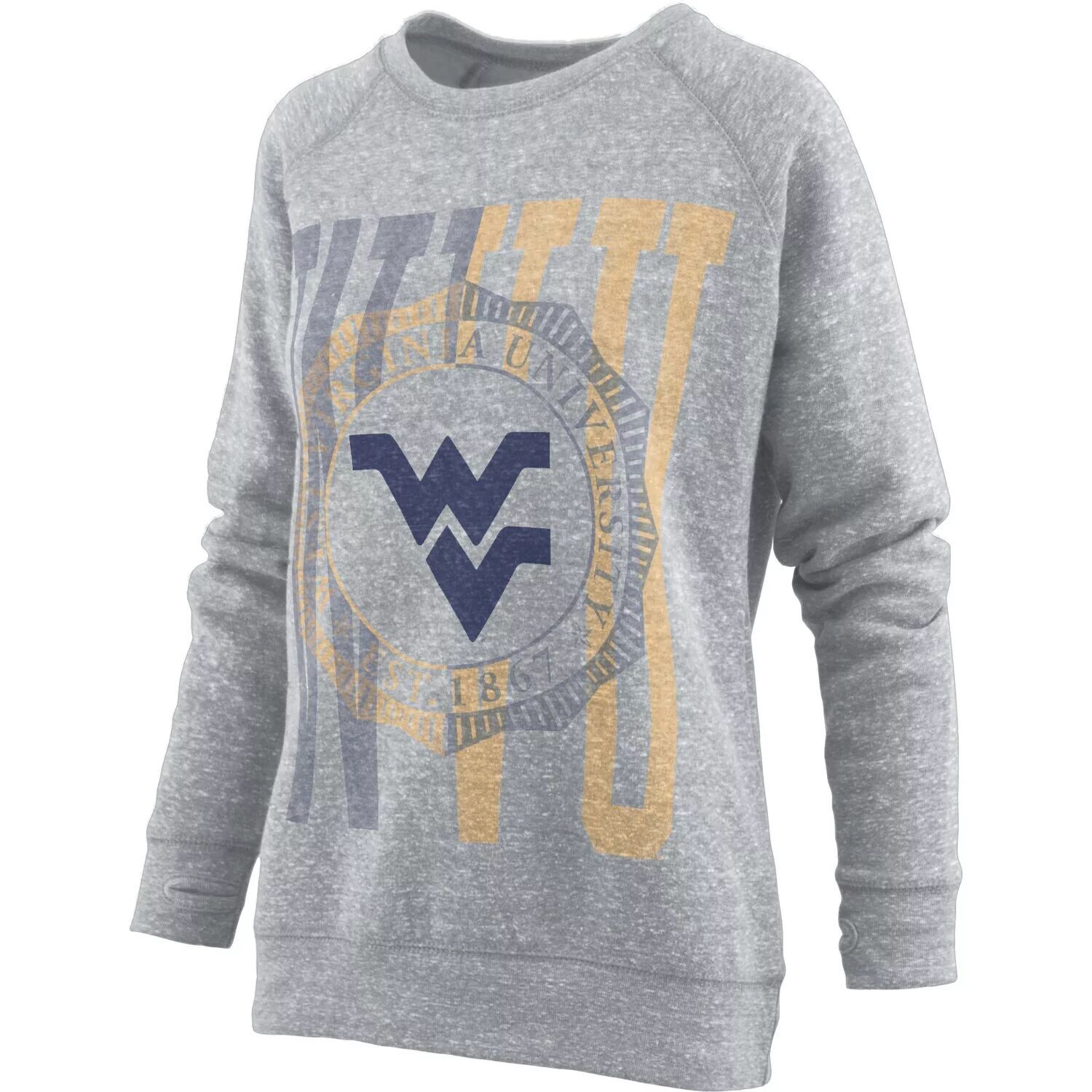 

Женский пуловер Pressbox Heather Grey West Virginia Mountaineers Knobi с регланами