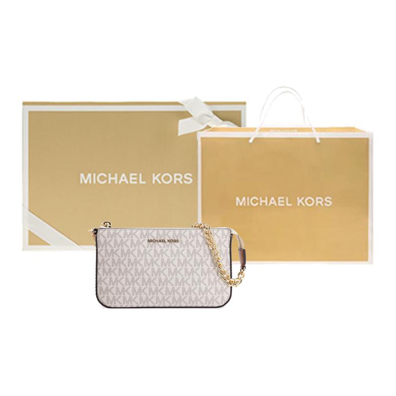 

Michael Kors Кожаная сумочка-клатч, наплечная сумка, маленькая, женская, ванильно-белого цвета