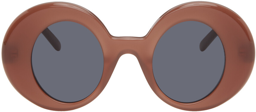 

Красные большие круглые солнцезащитные очки Loewe