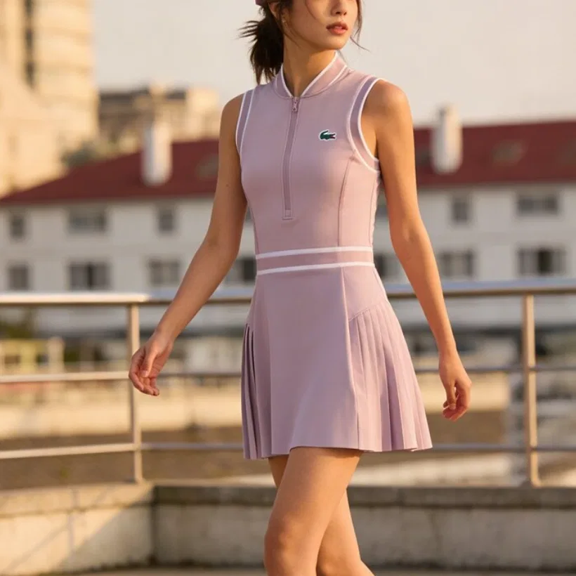 Юбка теннисная LACOSTE Moderate Short, белая — фото 4
