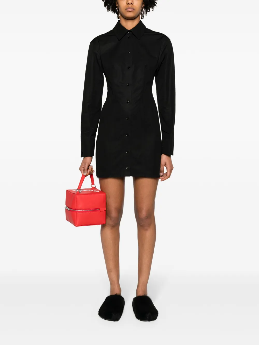 Платье-рубашка длины мини Alexander Wang, черный — фото 2