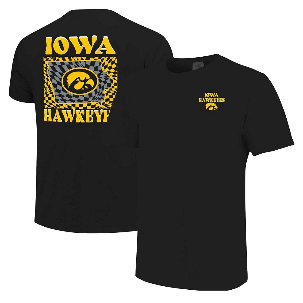 

Женская черная футболка-талисман в клетку Iowa Hawkeyes Comfort Colors Image One, цвет Iwa Black