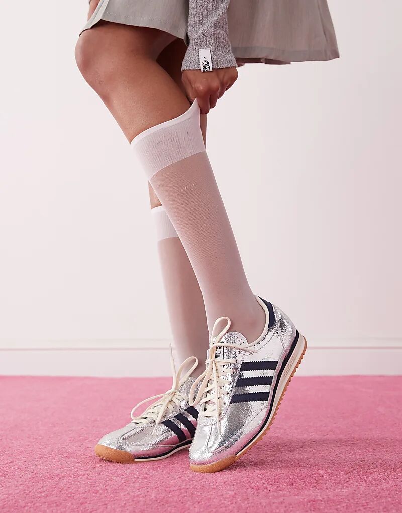 Кроссовки SL 72 OG в цвете металлик серебристый и темно-синий adidas Originals — фото 3