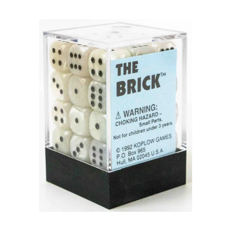 

Brick, The — d6 Белый мраморный с черным (36), Dice - Opaque (Koplow)