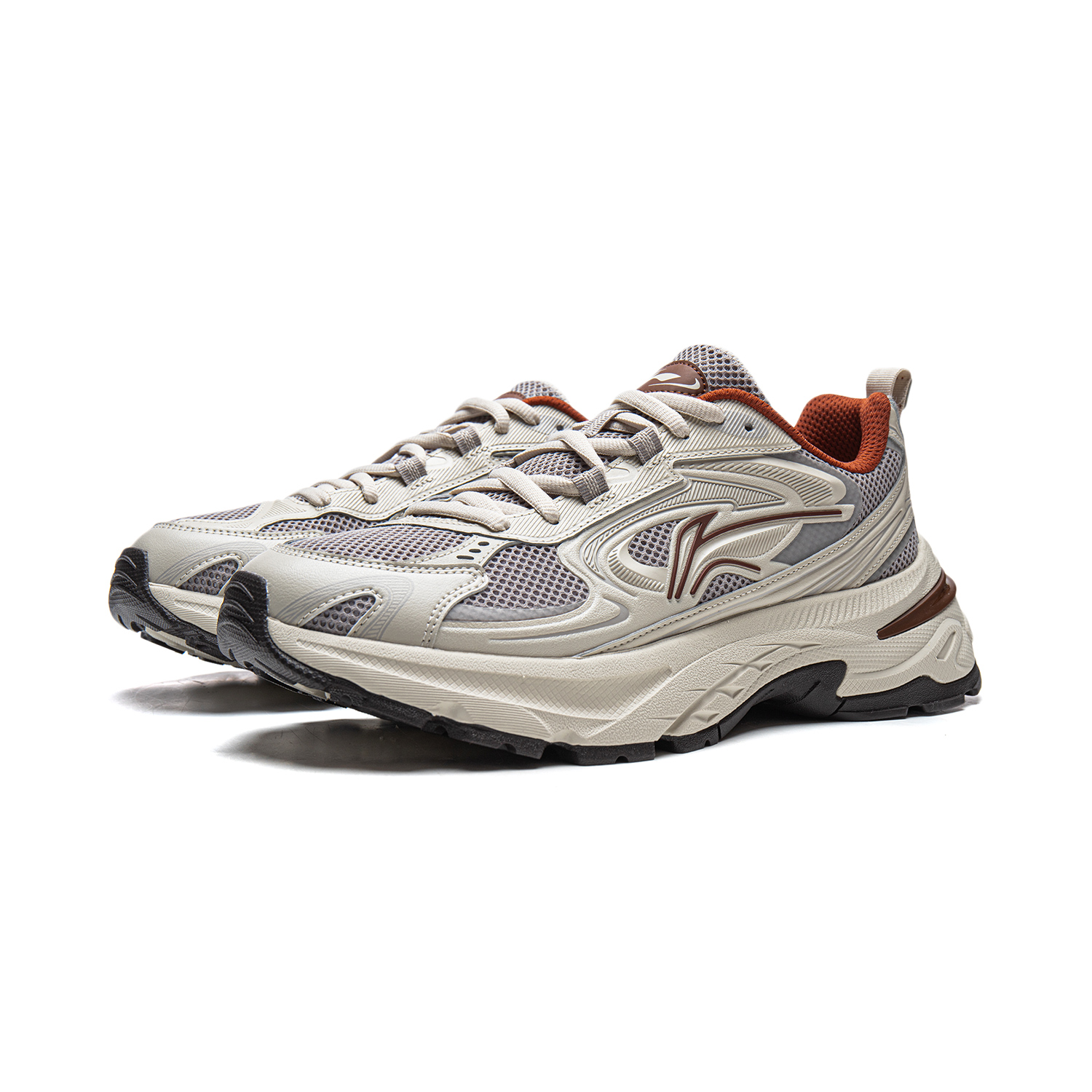 Li Ning Cushioning Slip Resistant Abrasion Resistant Breathable Support Lightweight Low top Casual Shoes Men's Li-Ning, smoke серый/gravel белый серый — фото 4