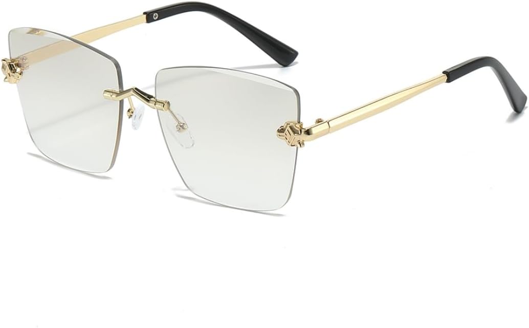 

Роскошные женские солнцезащитные очки, модные, с рисунком головы леопарда, без оправы, градиентные, повседневные, для рыбалки, мужские, с защитой от УФ-излучения UV400 VFDHN, S072-c8