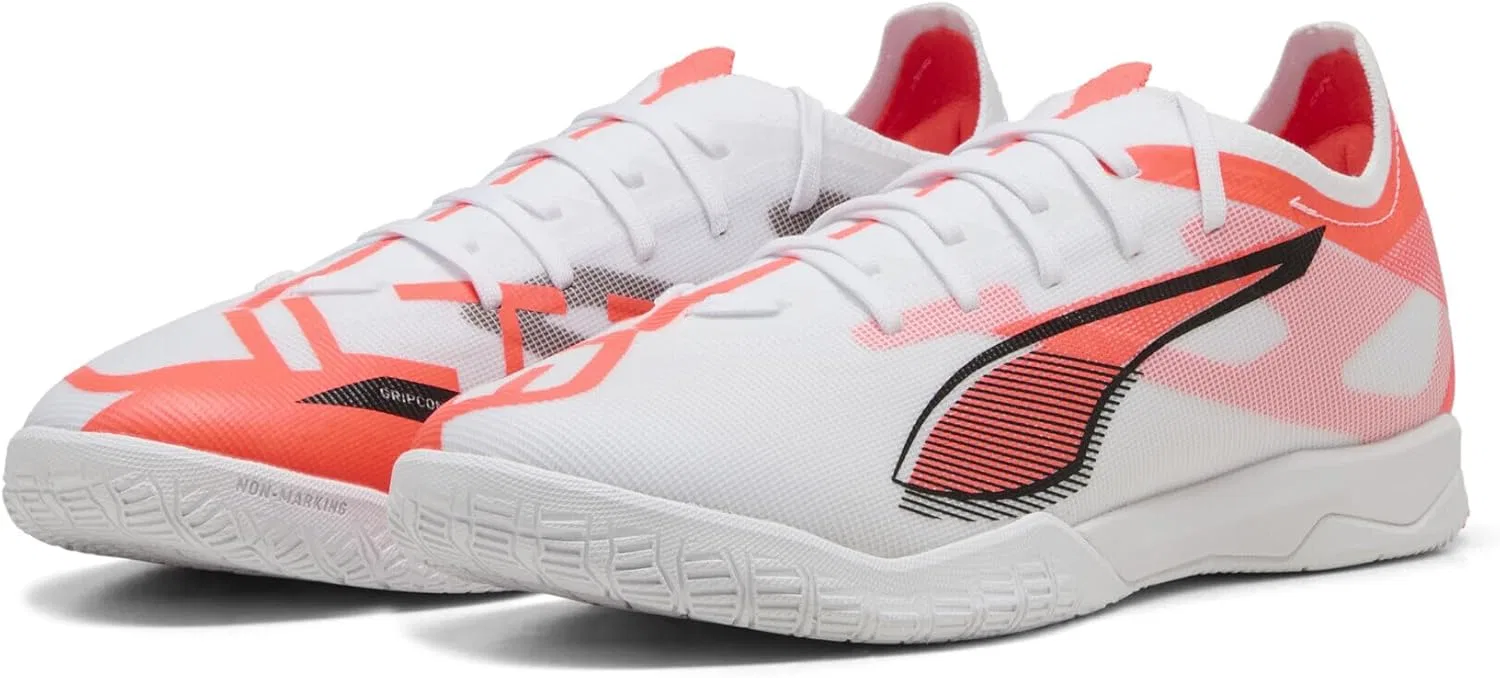 Кроссовки PUMA Unisex Ultra 5 Match It Fussballschuh, Puma White Puma Black Glowing Red