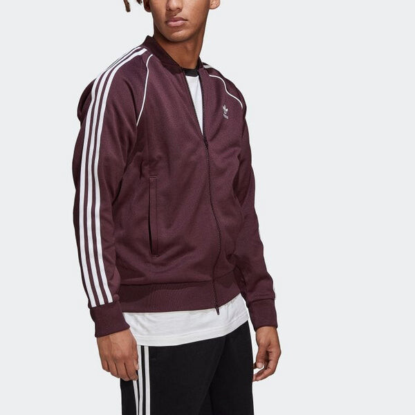Куртка adidas originals Adicolor Classics Primeblue SST Track Jacket 'Shadow Maroon', цвет shadow maroon/white — фото 2