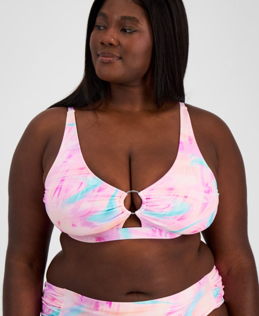 

Верхняя часть бикини Salt + Cove Plus Size с эффектом тай-дай Salt + Cove, Wave After Wave Multi