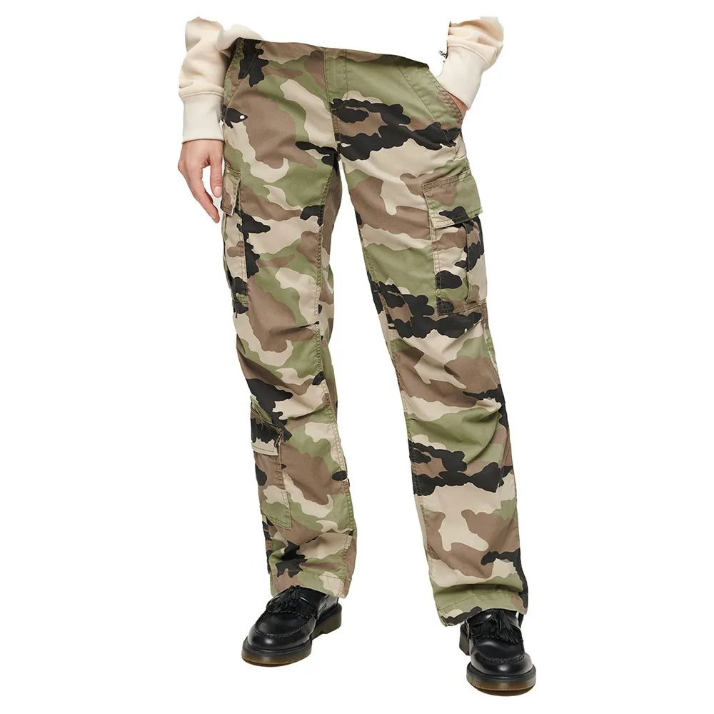 

Брюки карго Superdry Low Rise Straight Cargo, зеленый
