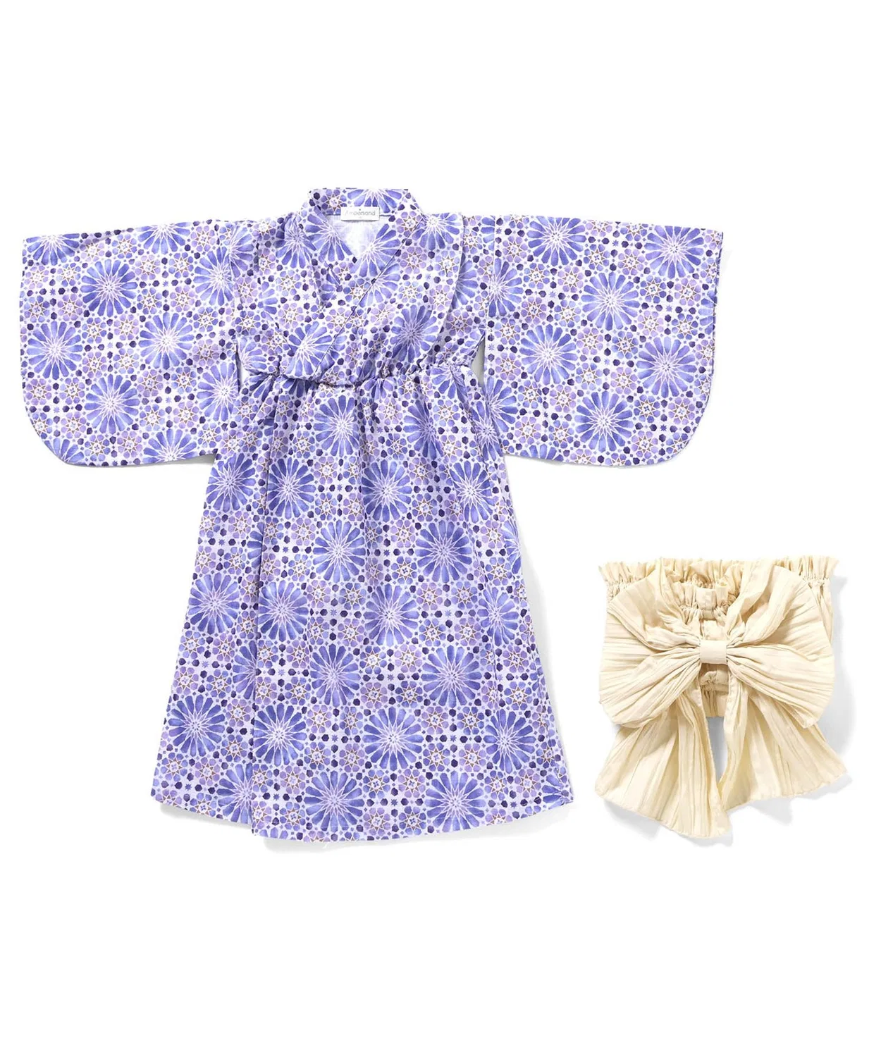 Быстронадеваемое кимоно Yukata Ampersand 100% хлопок цвет лаванда