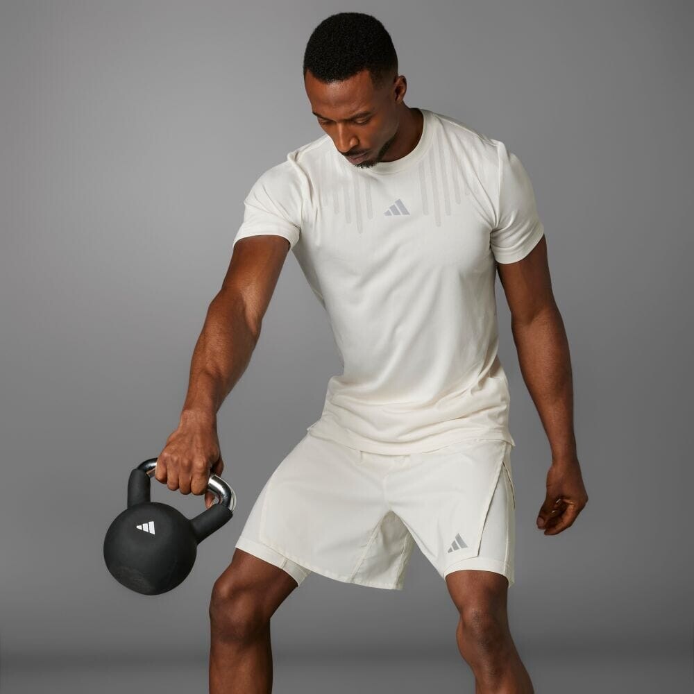 

Футболка Adidas HIIT AIRCHILL WORKOUT SHORT SLEEVE T-SHIRT, цвет Chalk White