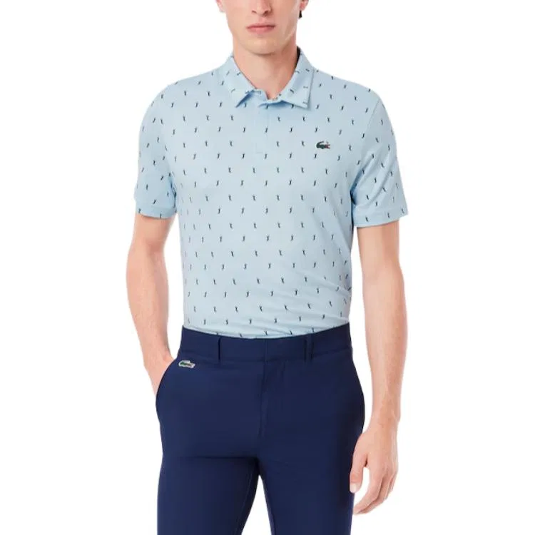 Поло мужское Lacoste светлый синий/синий — фото 3