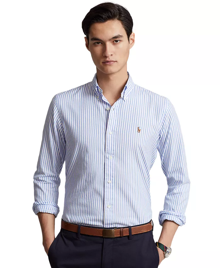

Мужская классическая полосатая растягивающаяся рубашка Oxford Polo Ralph Lauren, мультиколор