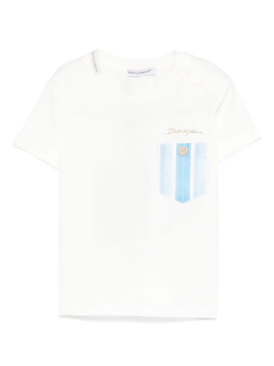 

Dolce & Gabbana Kids футболка из джерси с карманом, белый