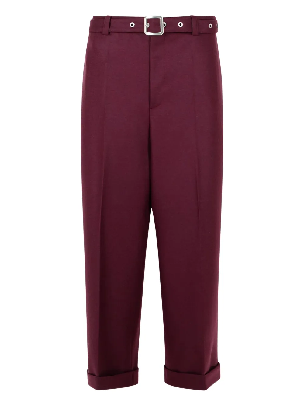 

Шерстяные брюки с поясом JIL SANDER, красный