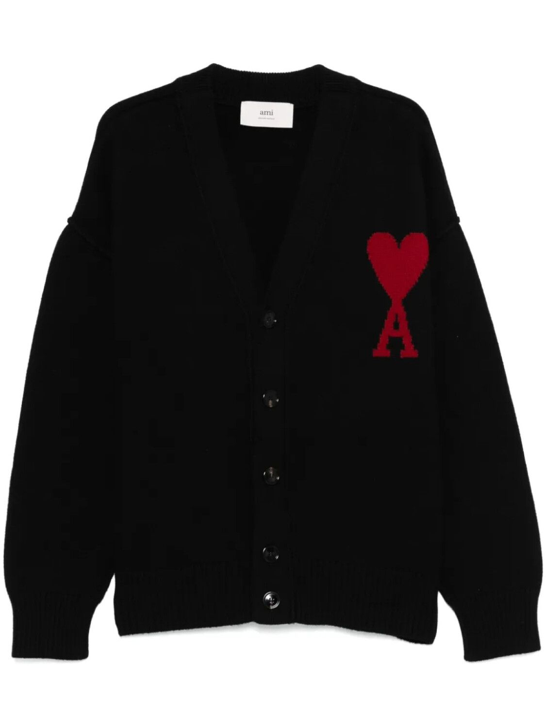 

AMI Paris кардиган с монограммой Ami de Coeur, черный